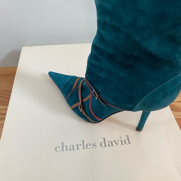 Blue Pointed Toe Charles David Boots - Picture 11 of 12